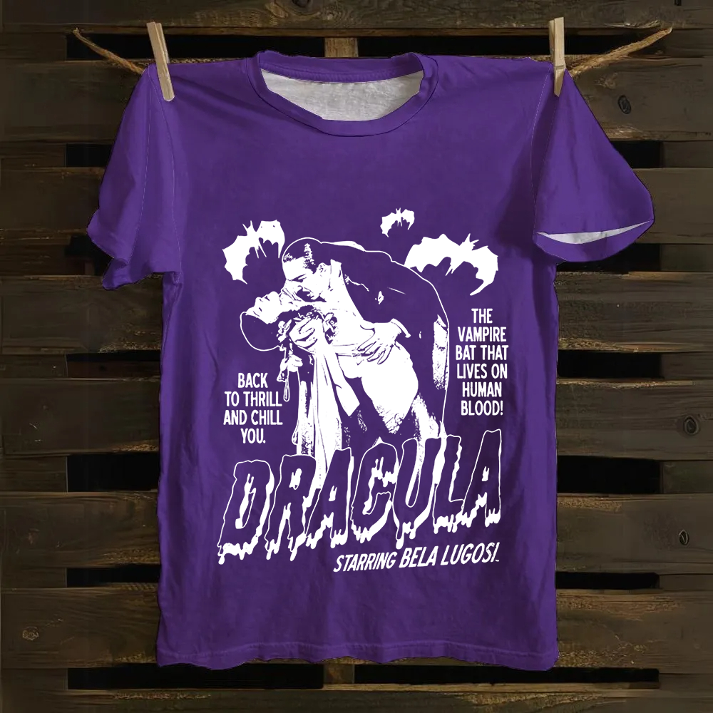 Unisex Vintage  Vampire Dracula Art Cotton T-Shirt