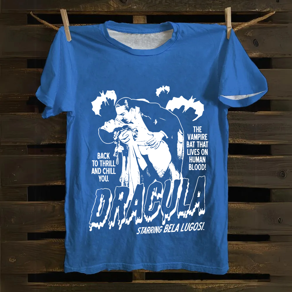 Unisex Vintage  Vampire Dracula Art Cotton T-Shirt