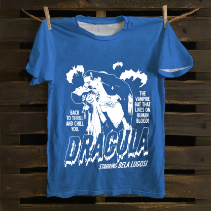Unisex Vintage  Vampire Dracula Art Cotton T-Shirt