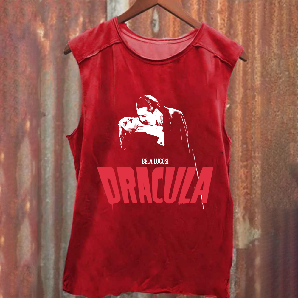 Unisex Vintage Washed Dracula vampire horror movie Tank Top