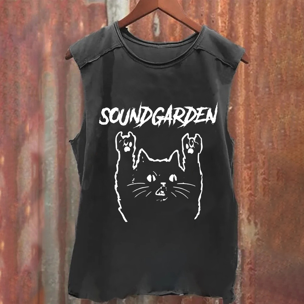 Unisex Vintage Washed Soundgarden Band  Tank Top