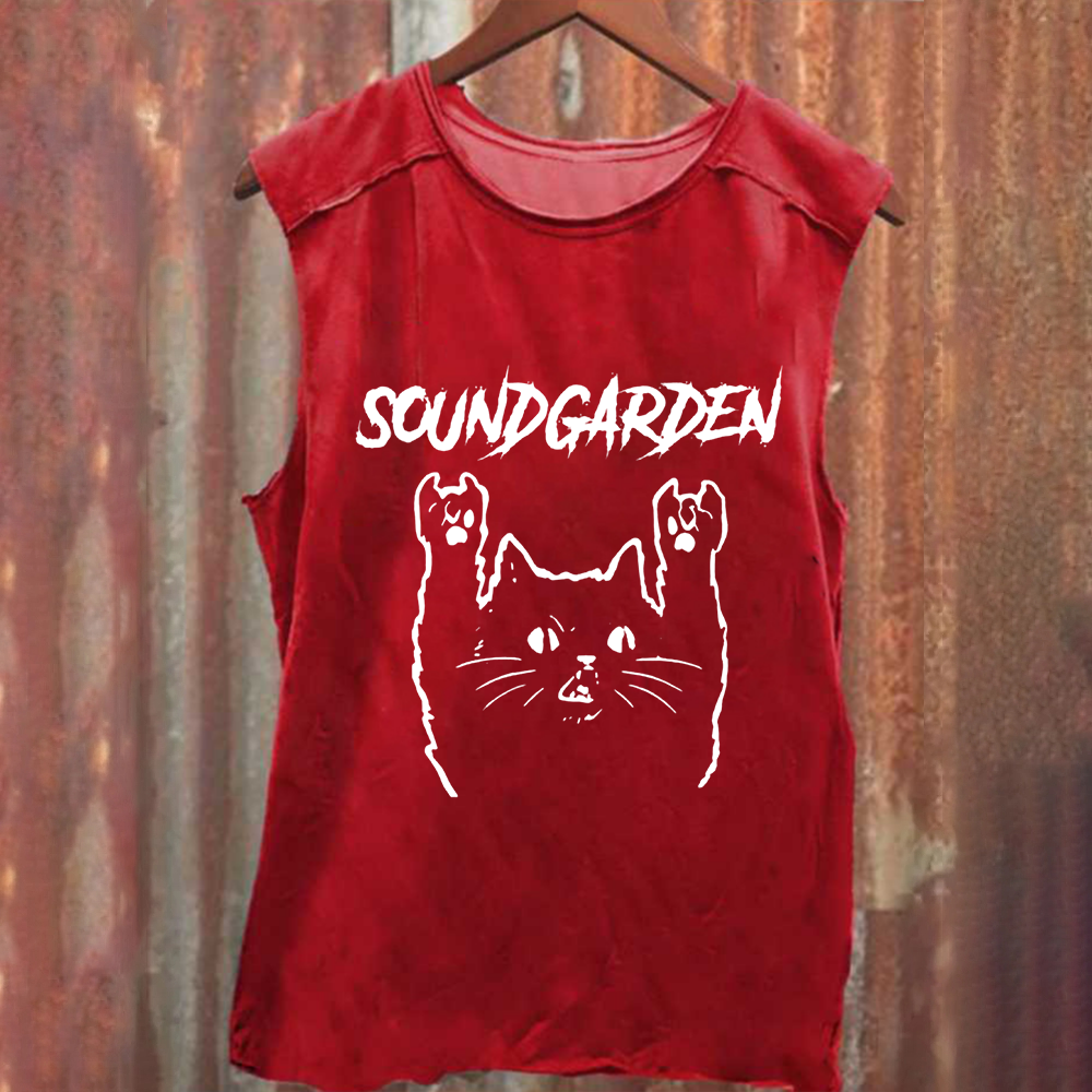 Unisex Vintage Washed Soundgarden Band  Tank Top
