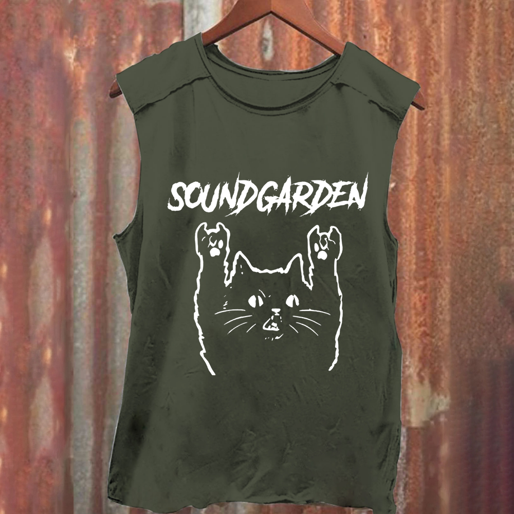 Unisex Vintage Washed Soundgarden Band  Tank Top