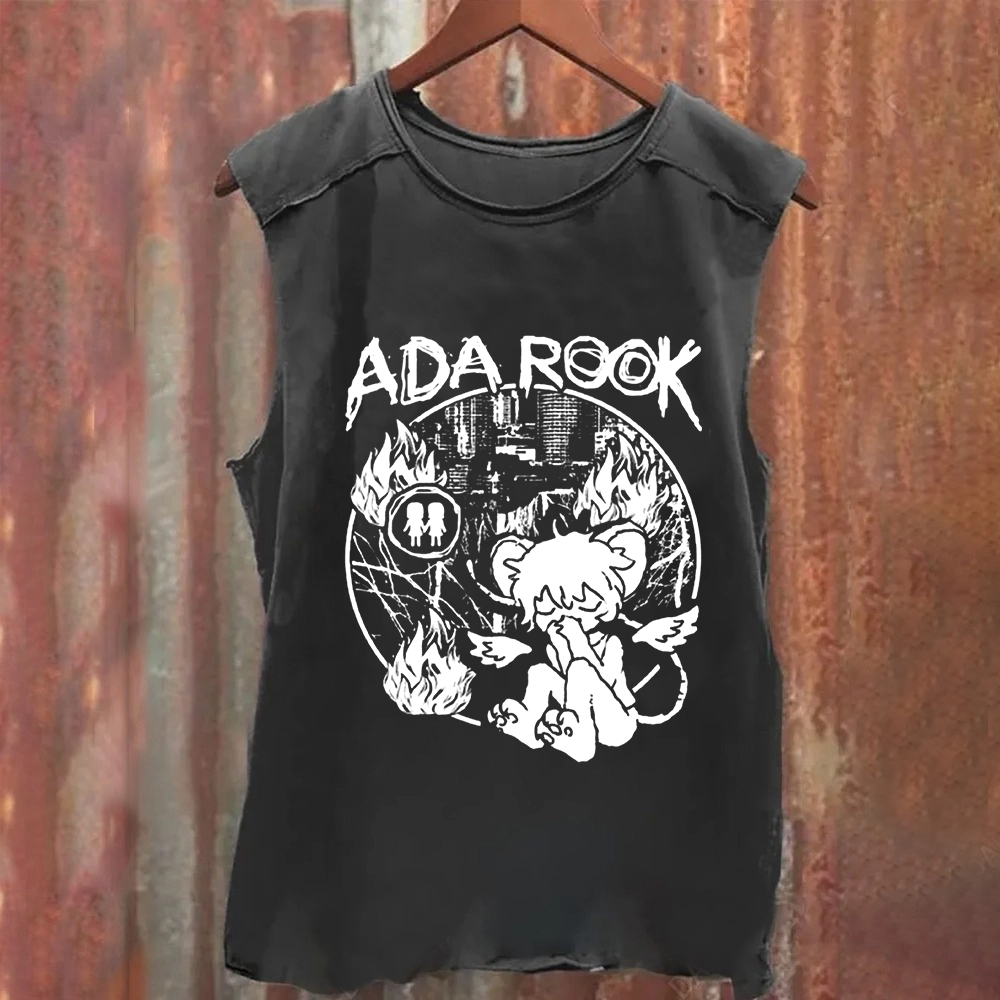 Unisex Vintage Washed Ada Rook Musician Singer  Tank Top
