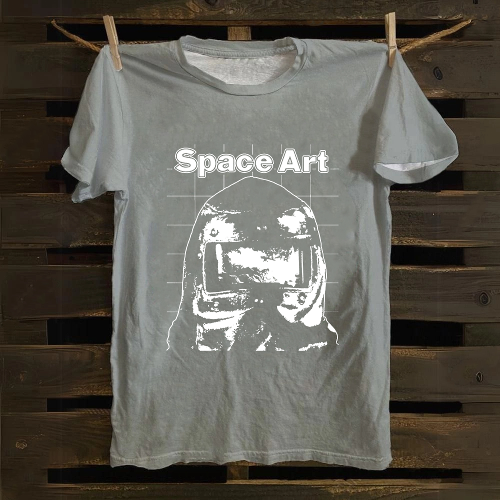 Unisex Vintage Space Art Band Cotton T-Shirt