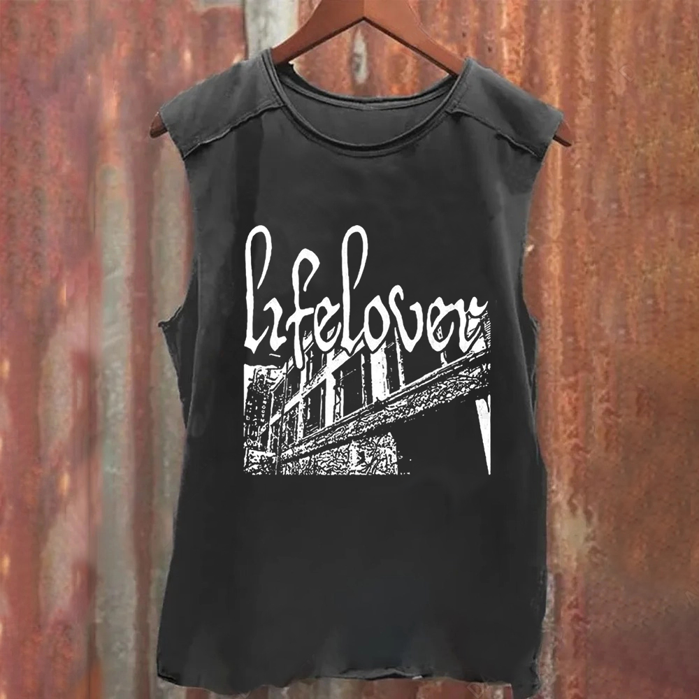 Unisex Vintage Washed Lifelover Band Tank Top