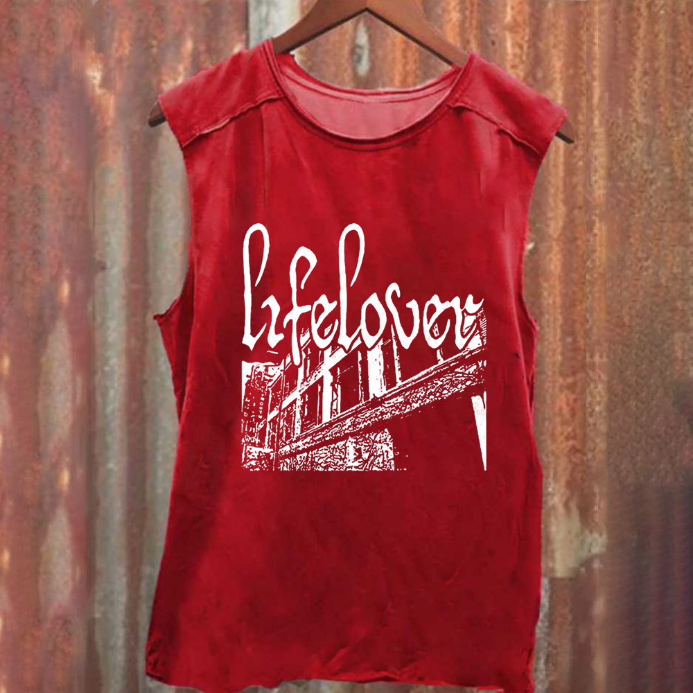 Unisex Vintage Washed Lifelover Band Tank Top