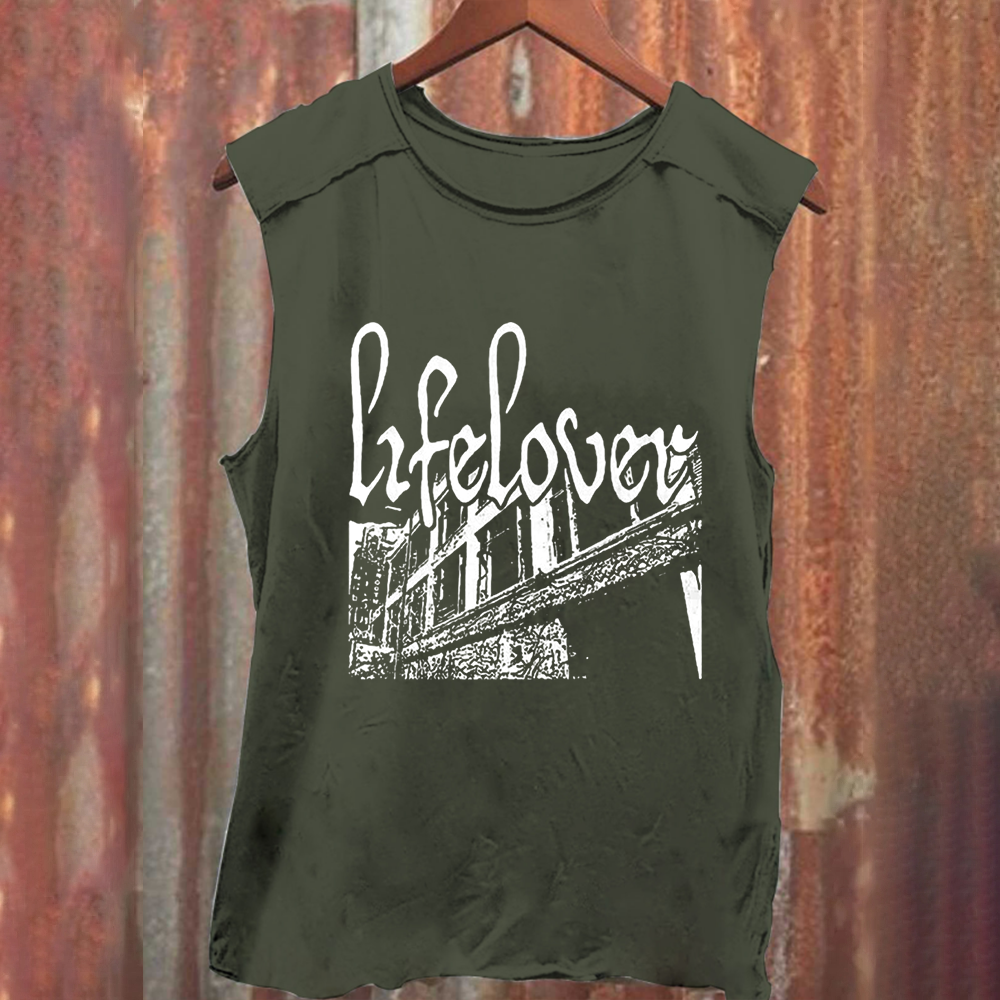 Unisex Vintage Washed Lifelover Band Tank Top