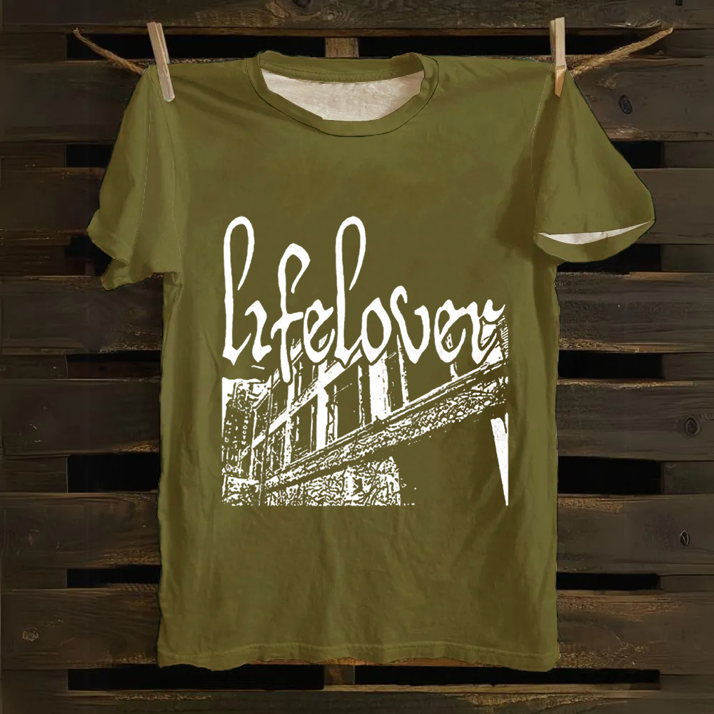 Unisex Vintage Lifelover Band Cotton T-Shirt