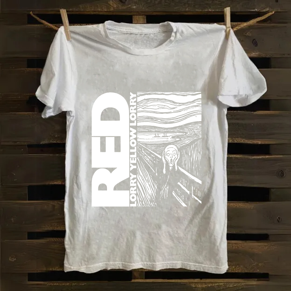 Unisex Vintage S Red Lorry Yellow Lorry Band Cotton T-Shirt