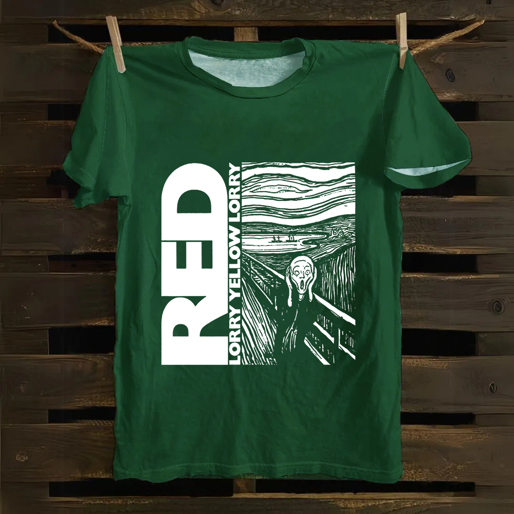 Unisex Vintage S Red Lorry Yellow Lorry Band Cotton T-Shirt