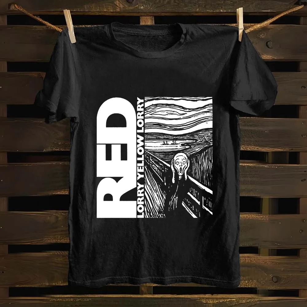 Unisex Vintage S Red Lorry Yellow Lorry Band Cotton T-Shirt