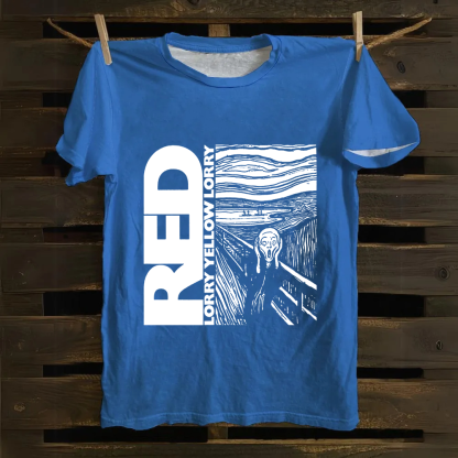 Unisex Vintage S Red Lorry Yellow Lorry Band Cotton T-Shirt