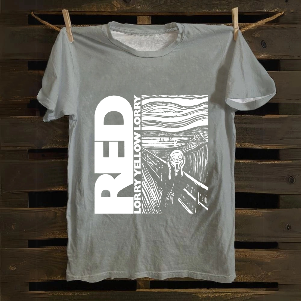 Unisex Vintage S Red Lorry Yellow Lorry Band Cotton T-Shirt