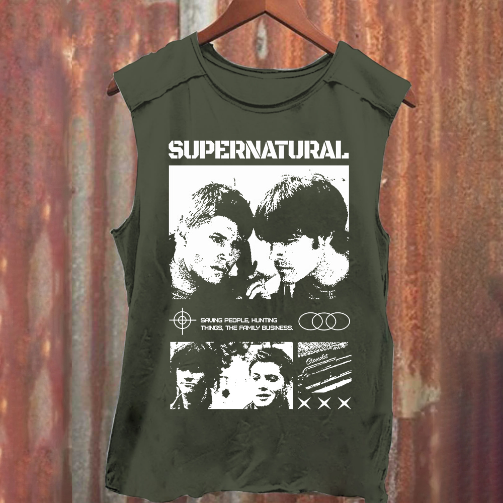 Supernatural TV Series Washed Tank Top