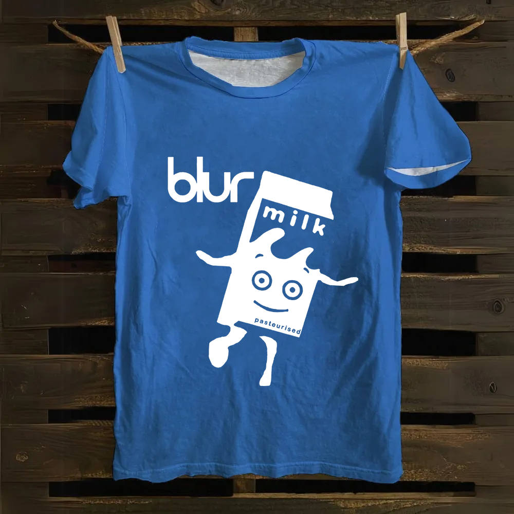 Unisex Vintage  Blur Band Cotton T-Shirt