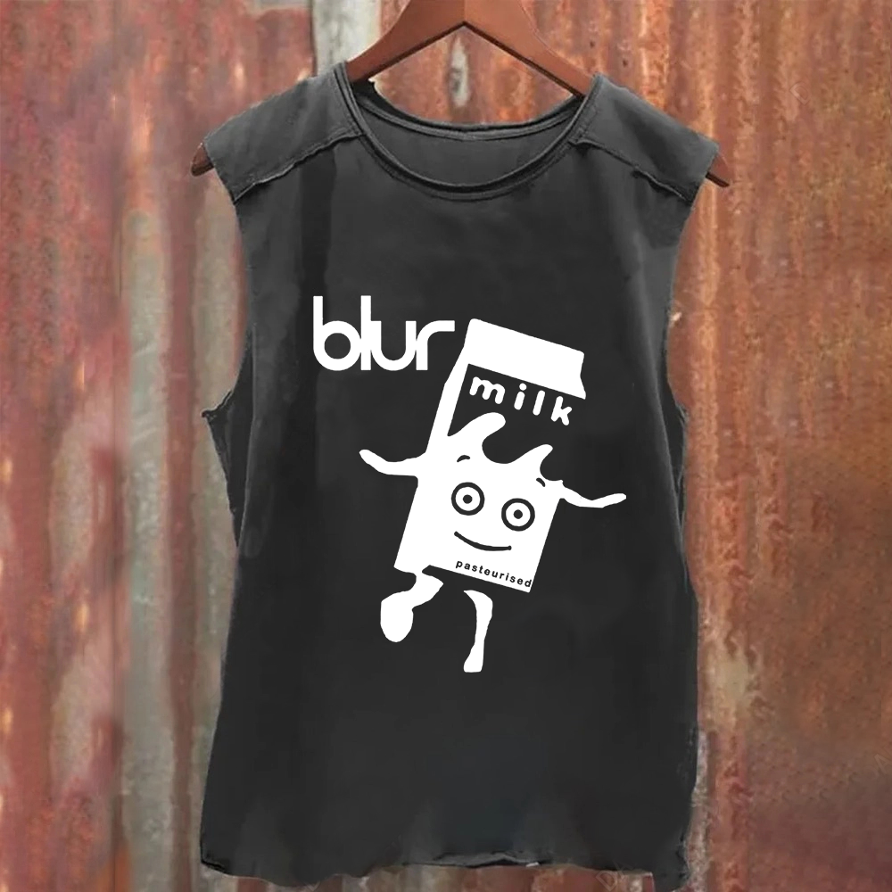 Unisex Vintage Washed  Blur Band Tank Top