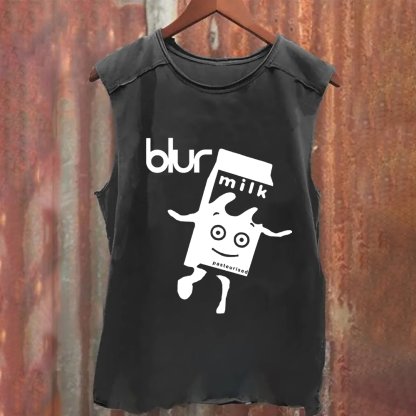Unisex Vintage Washed  Blur Band Tank Top