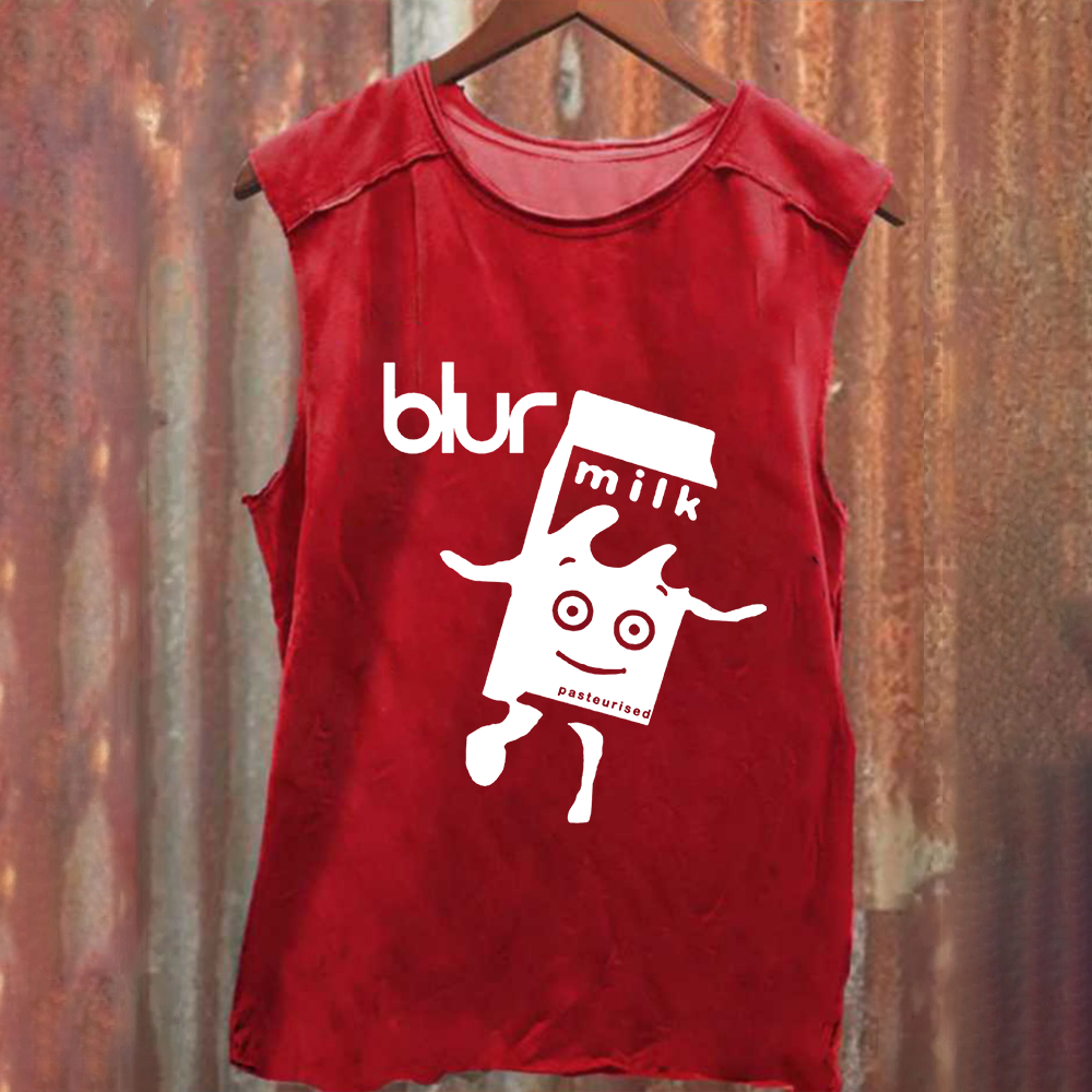 Unisex Vintage Washed  Blur Band Tank Top