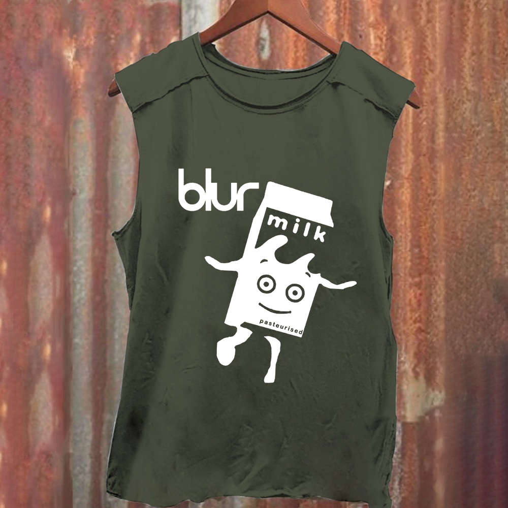 Unisex Vintage Washed  Blur Band Tank Top