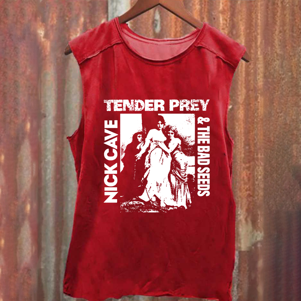 Unisex Vintage Washed Nick Cave and the Bad Seeds Band Tender Prey Music Tank Top