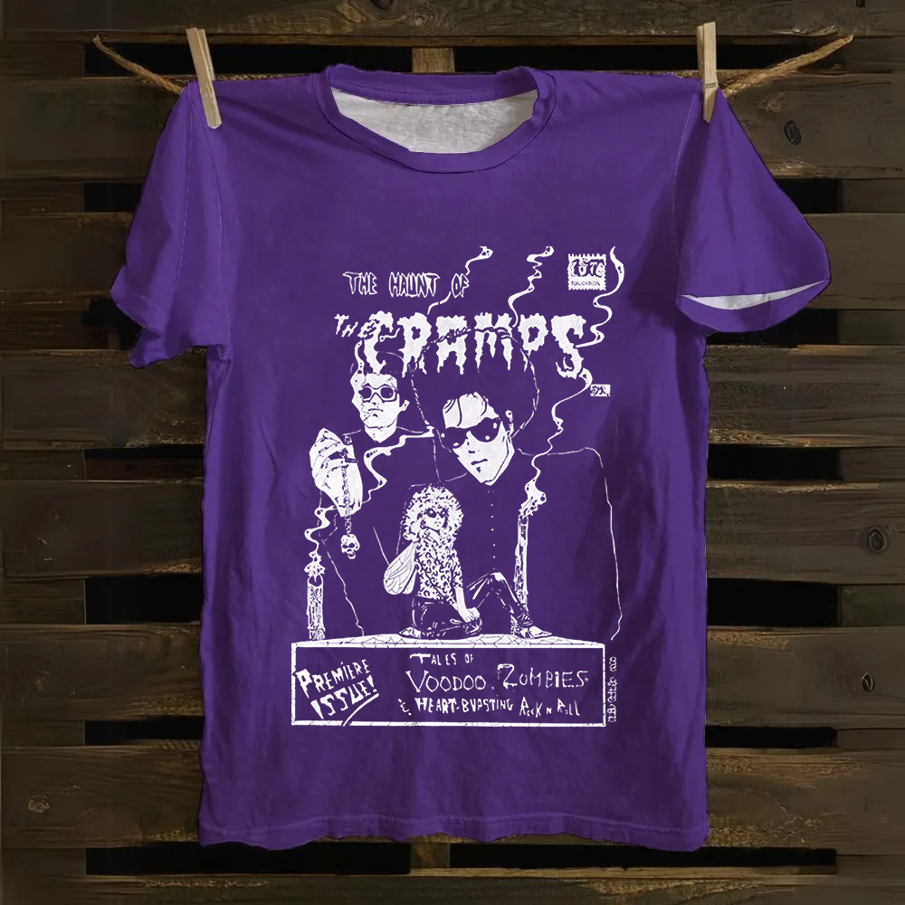 Unisex Vintage The Cramps Rock Band Cotton T-Shirt