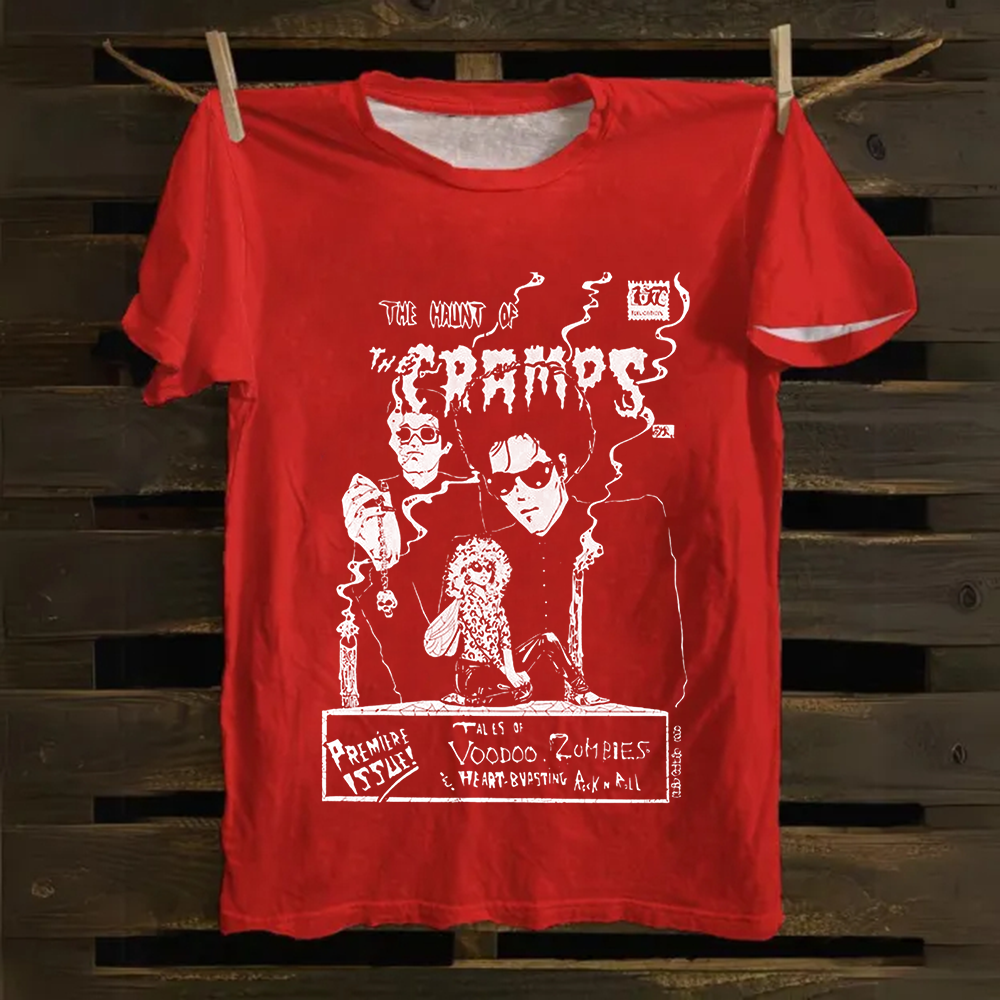 Unisex Vintage The Cramps Rock Band Cotton T-Shirt