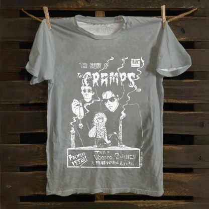 Unisex Vintage The Cramps Rock Band Cotton T-Shirt