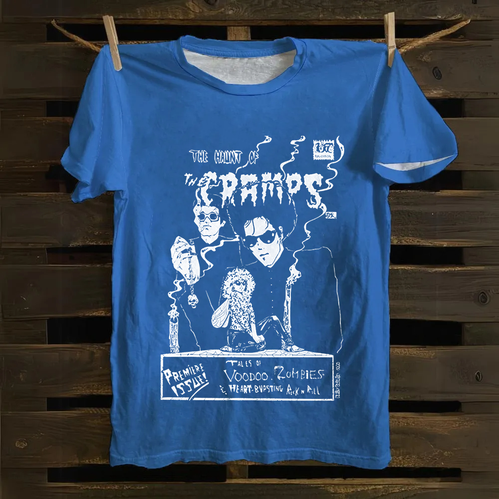 Unisex Vintage The Cramps Rock Band Cotton T-Shirt