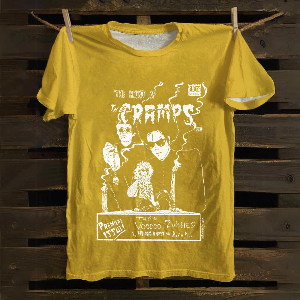 Unisex Vintage The Cramps Rock Band Cotton T-Shirt