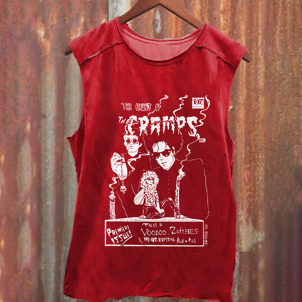 Unisex Vintage Washed The Cramps Rock Band Tank Top