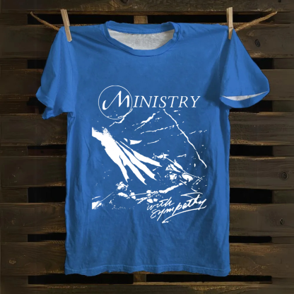 Unisex Vintage  Ministry Band With Sympathy Music  Cotton T-Shirt