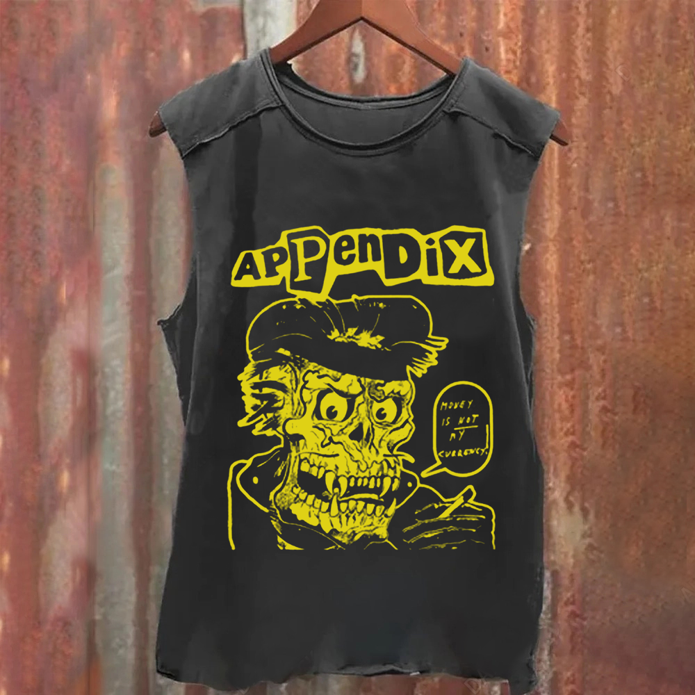 Unisex Vintage Washed Appendix Rock Band  Tank Top