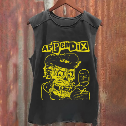 Unisex Vintage Washed Appendix Rock Band  Tank Top