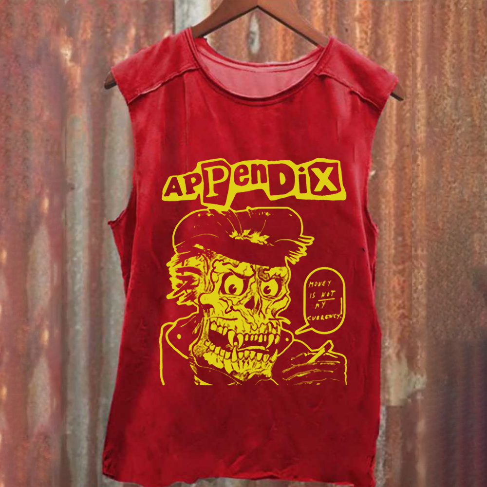 Unisex Vintage Washed Appendix Rock Band  Tank Top