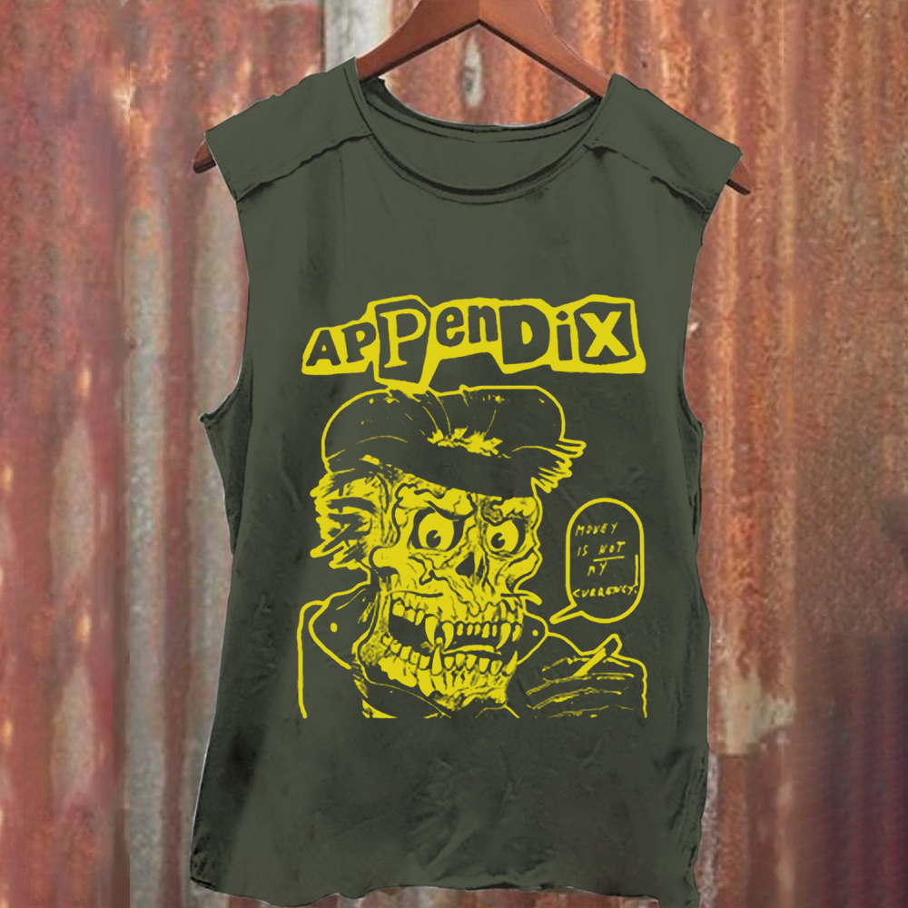 Unisex Vintage Washed Appendix Rock Band  Tank Top