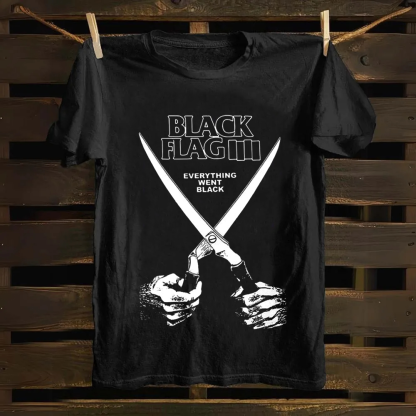 Unisex Vintage Black Flag Rock Band Cotton T-Shirt