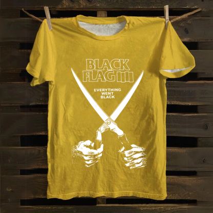 Unisex Vintage Black Flag Rock Band Cotton T-Shirt