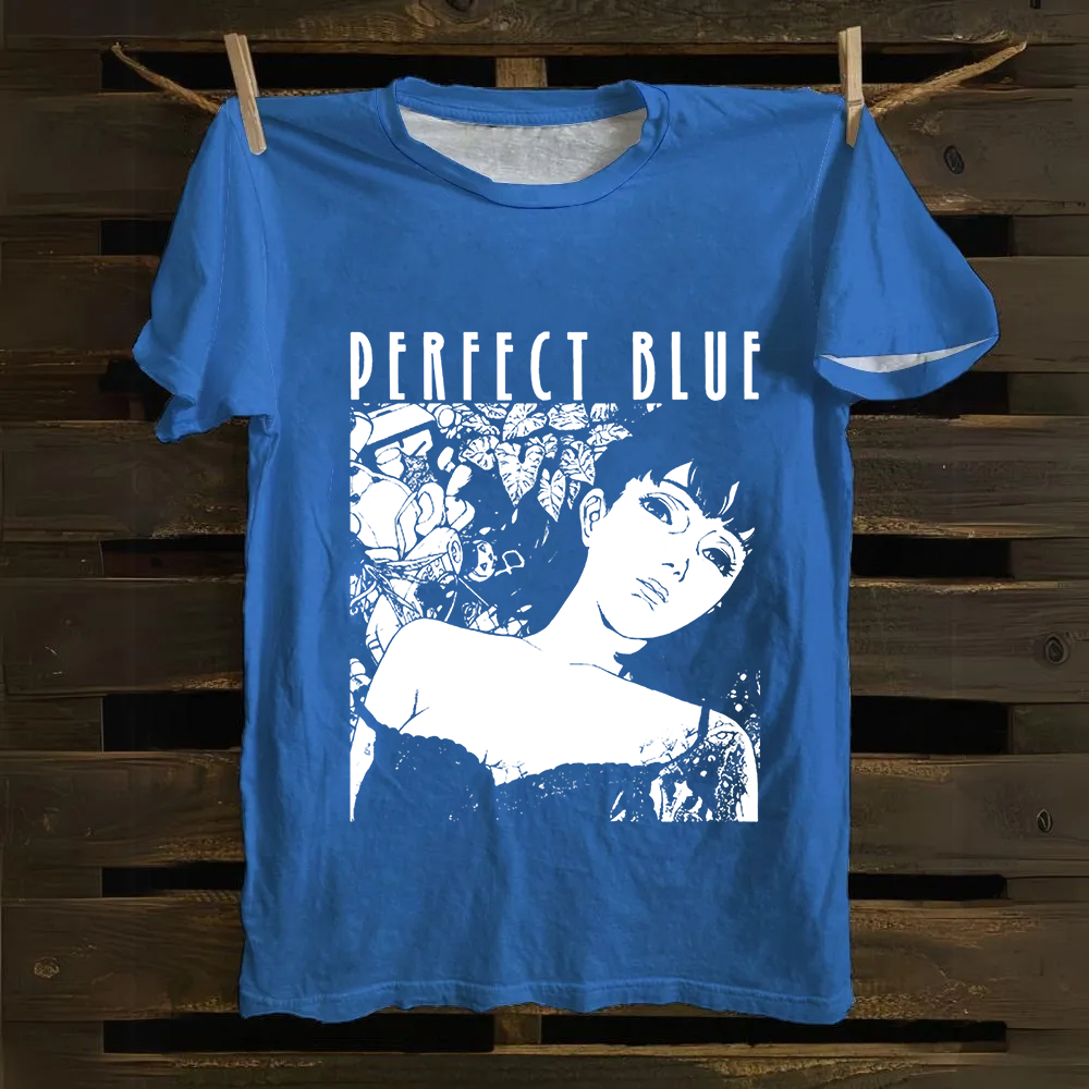 Unisex Vintage  Perfect Blue Horror Movie Cotton T-Shirt