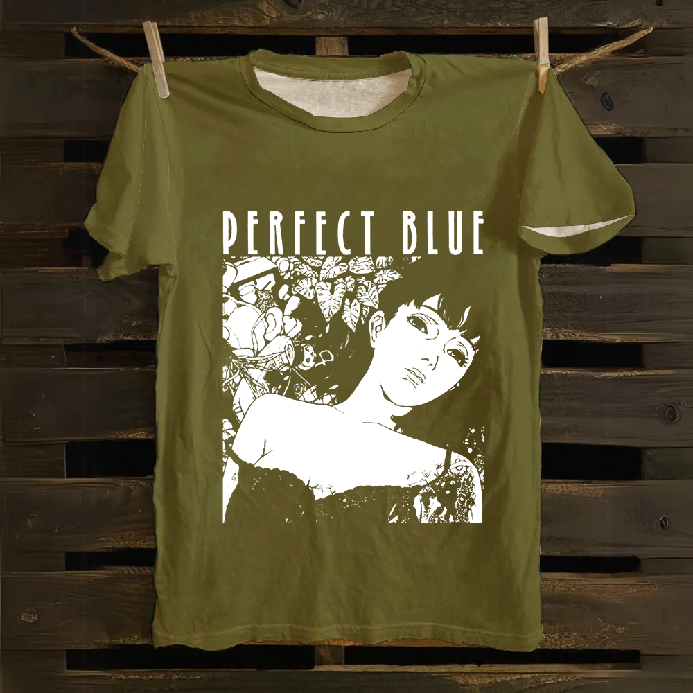 Unisex Vintage  Perfect Blue Horror Movie Cotton T-Shirt