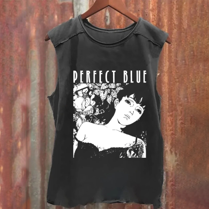 Unisex Vintage Washed  Perfect Blue Horror Movie Tank Top