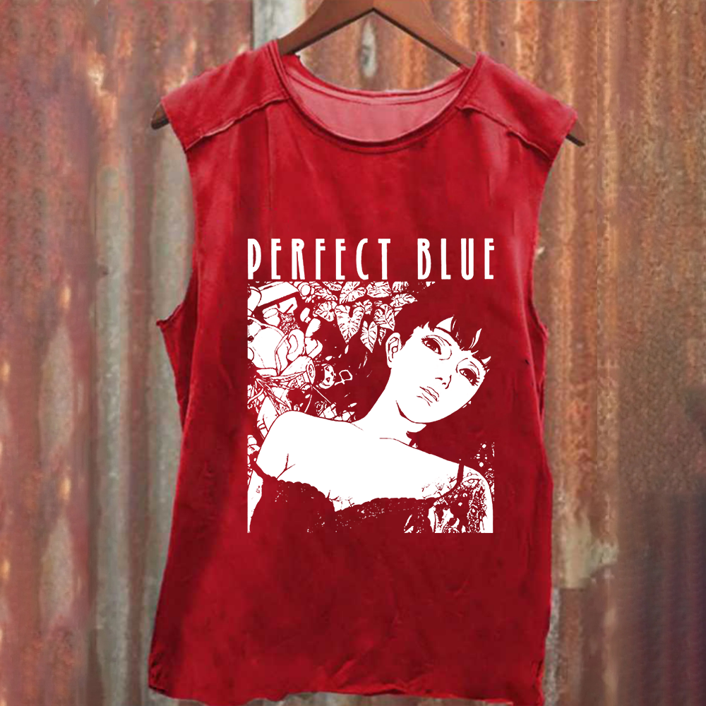Unisex Vintage Washed  Perfect Blue Horror Movie Tank Top