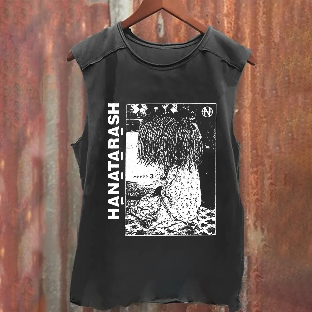 Unisex Vintage Washed Hanatarash Band  Tank Top
