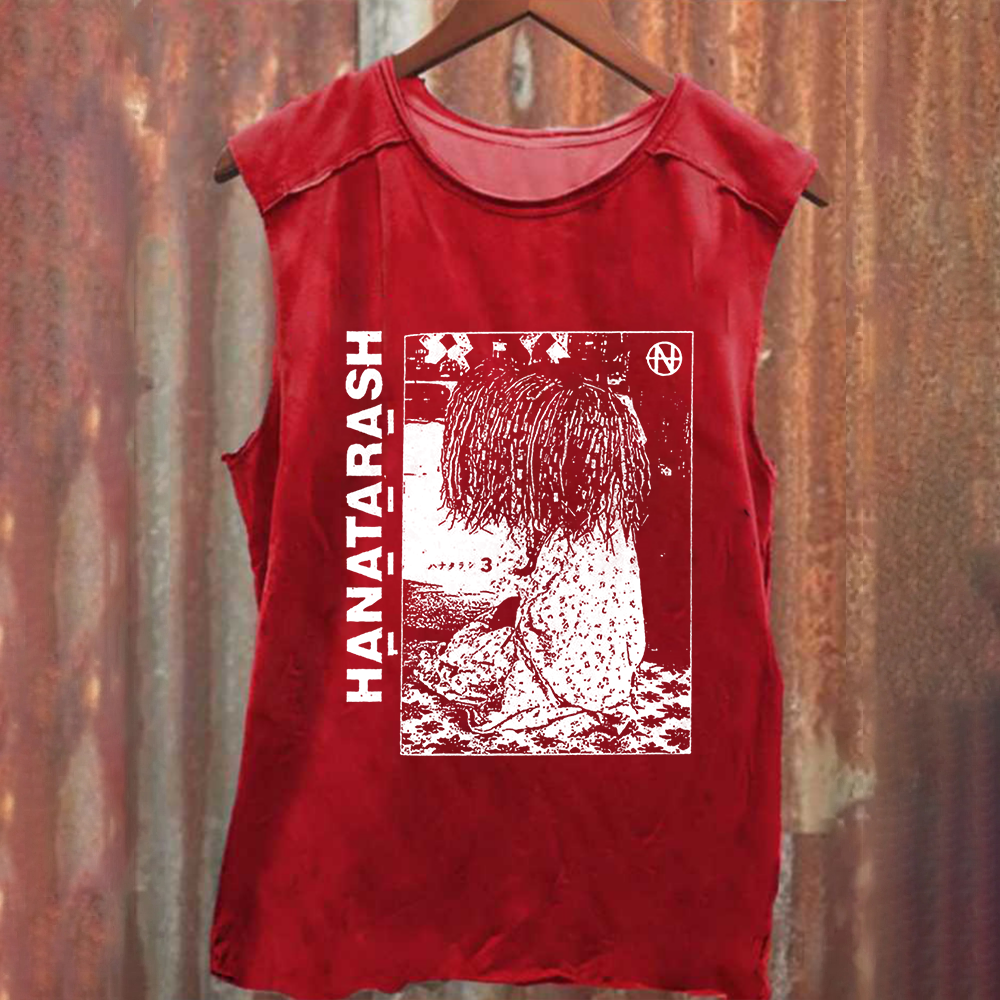 Unisex Vintage Washed Hanatarash Band  Tank Top