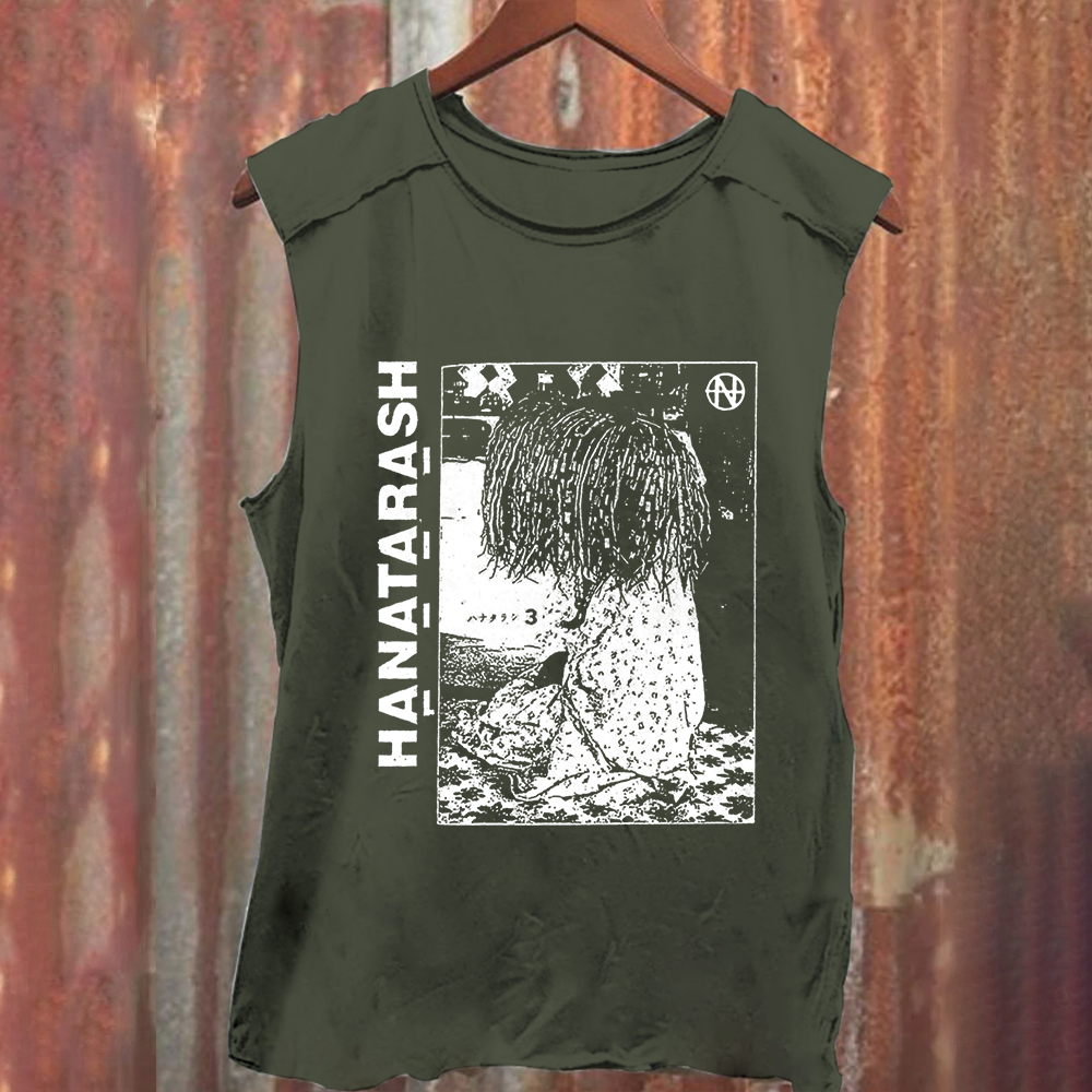 Unisex Vintage Washed Hanatarash Band  Tank Top