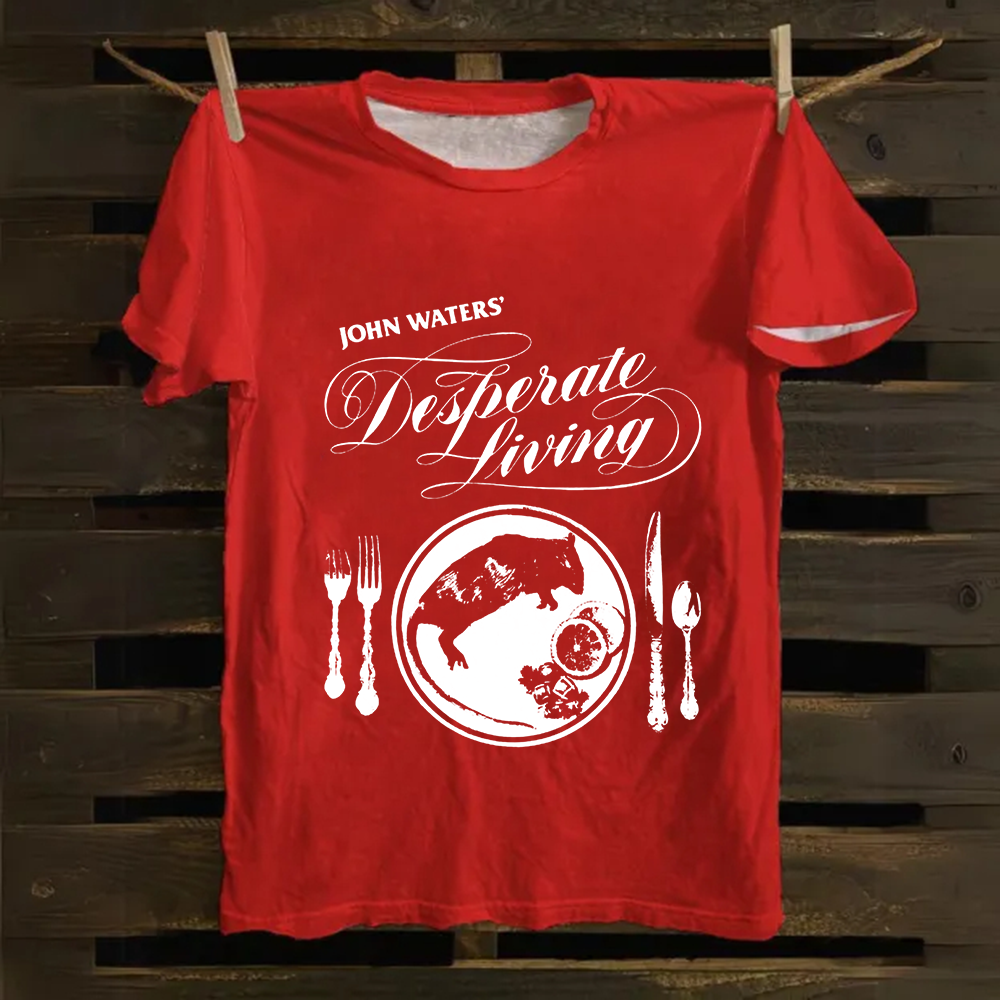 Unisex Vintage  Desperate Living Horror Movie Cotton T-Shirt