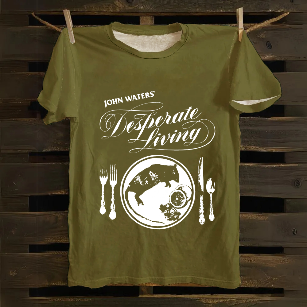 Unisex Vintage  Desperate Living Horror Movie Cotton T-Shirt