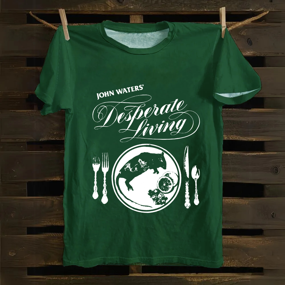 Unisex Vintage  Desperate Living Horror Movie Cotton T-Shirt