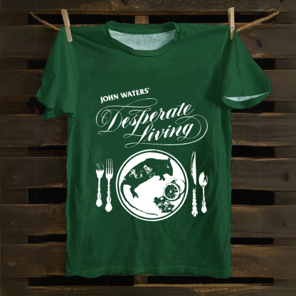 Unisex Vintage  Desperate Living Horror Movie Cotton T-Shirt
