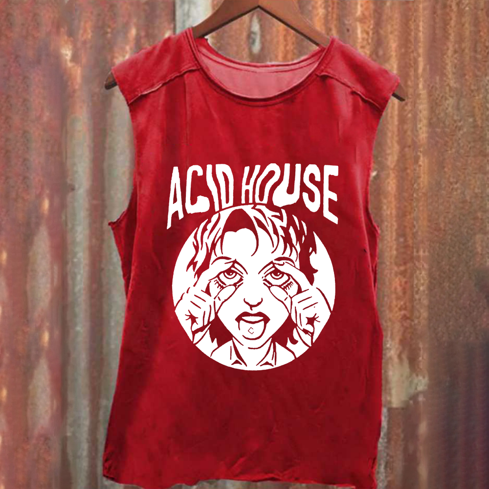 Unisex Vintage Washed Chicago Rock Band  Tank Top